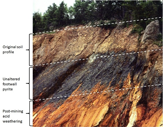 pyritic footwall