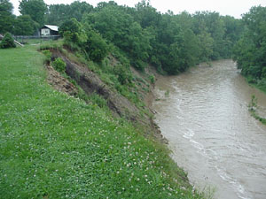 Stream bank failure